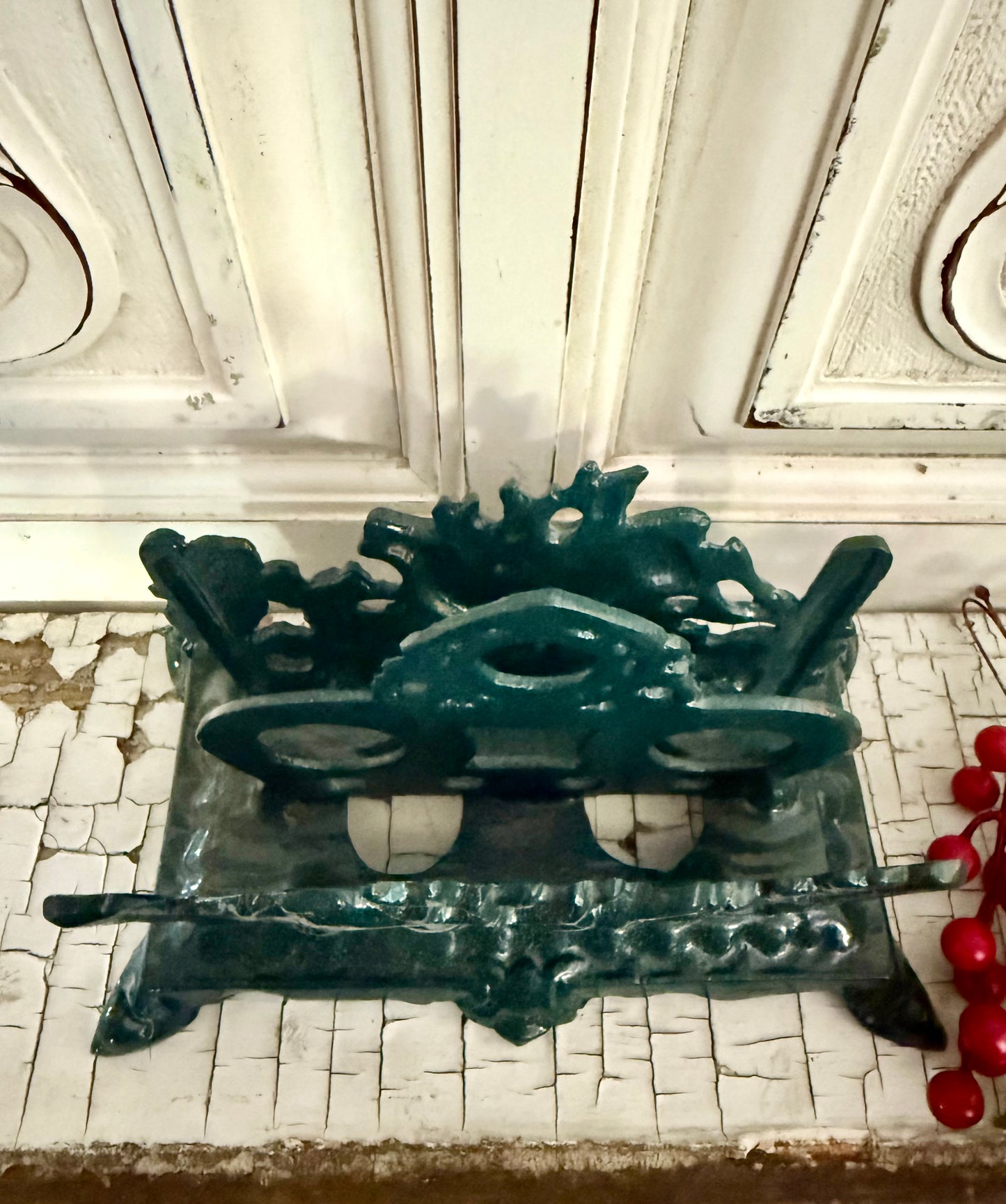 Green Metal Deer Napkin/Letter Holder