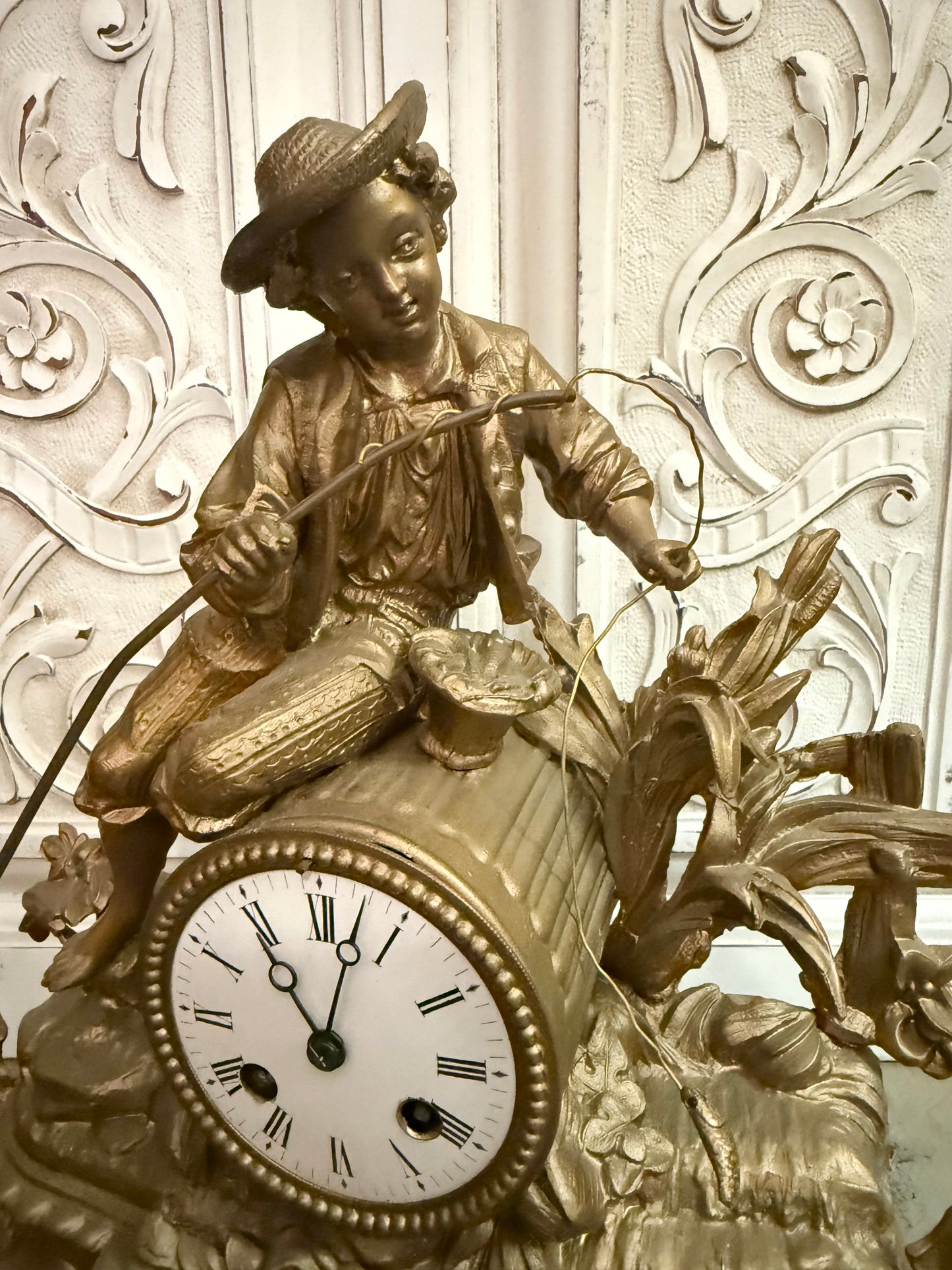 Antique Figural Mantle Clock