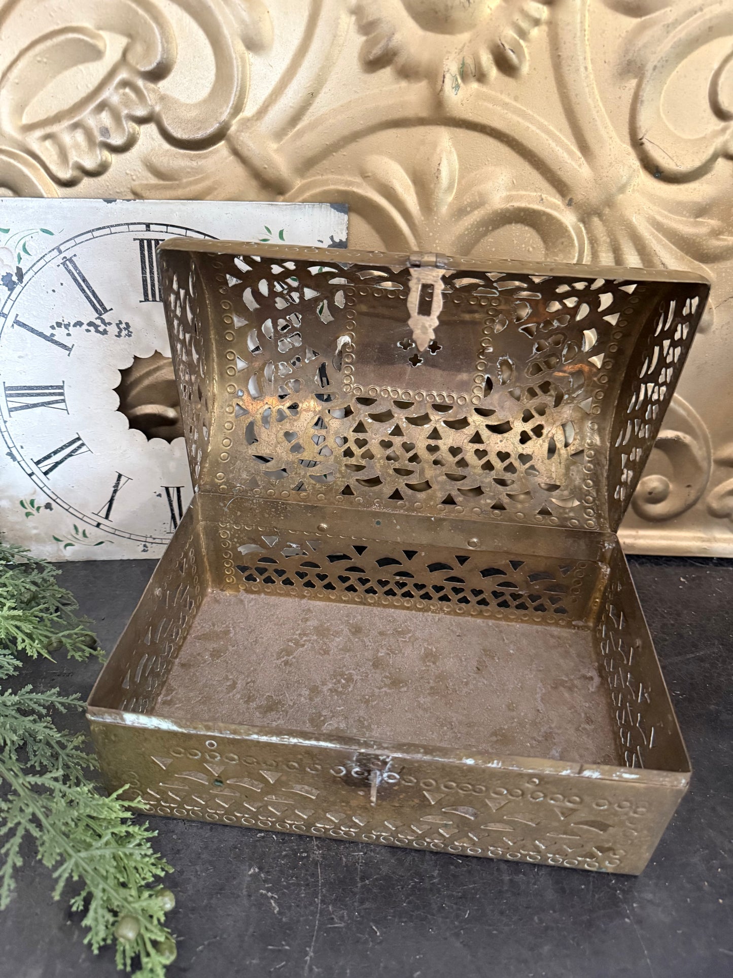 Large Brass Cricket Box