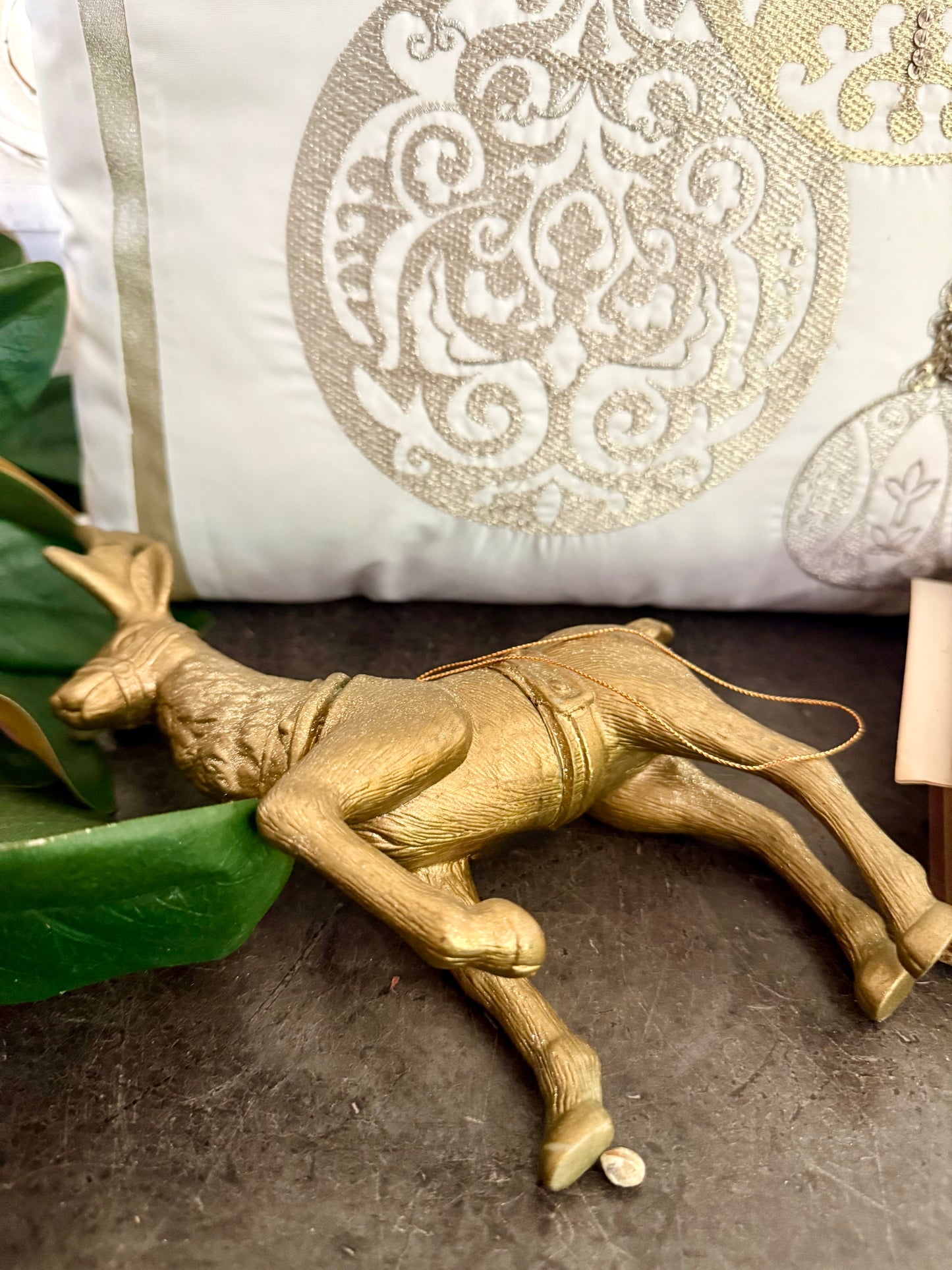 Gold Reindeer Ornament