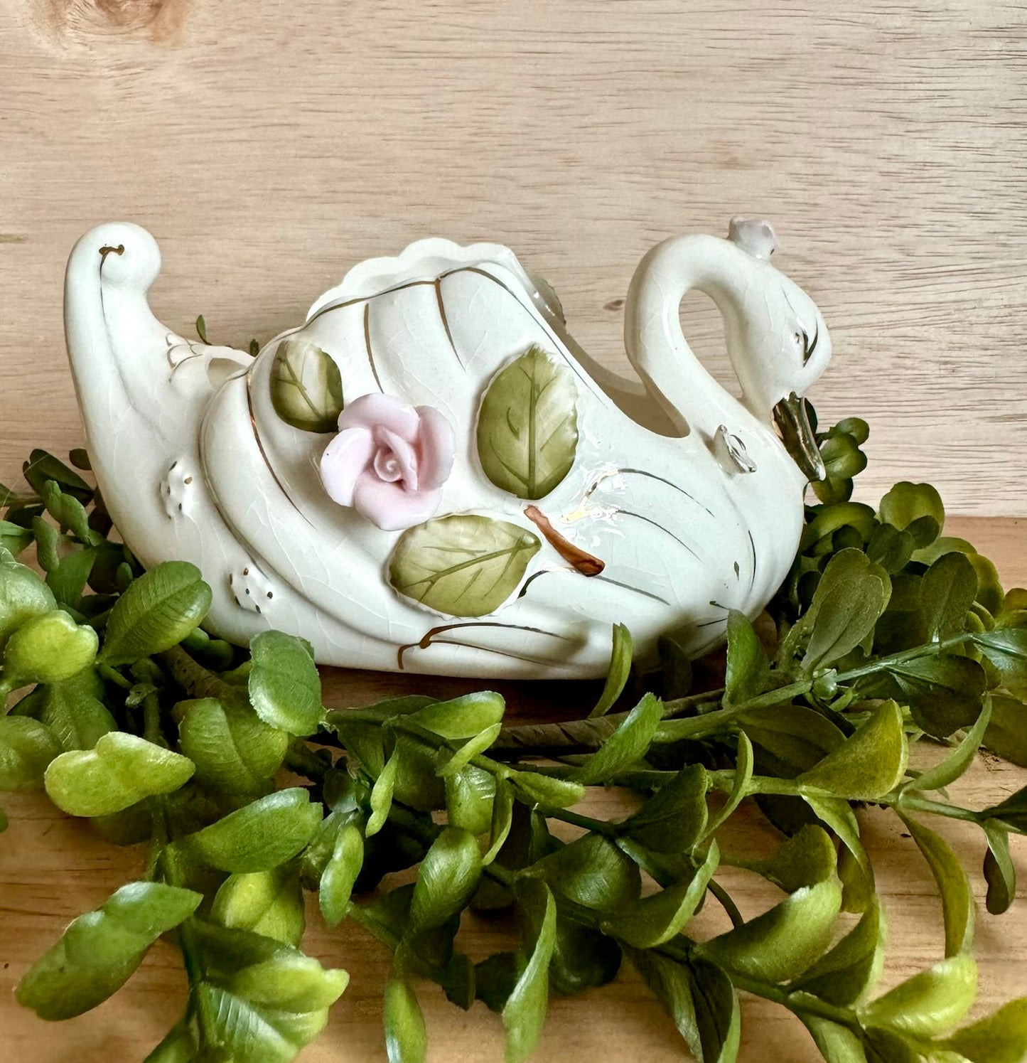 Porcelain Swan Planter