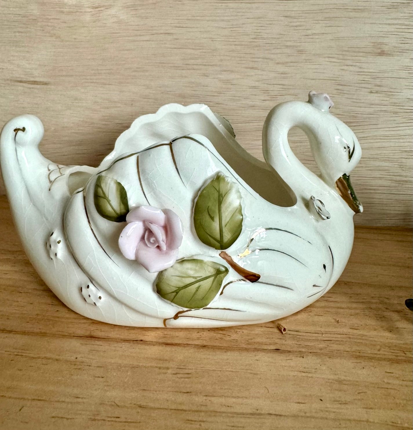 Porcelain Swan Planter