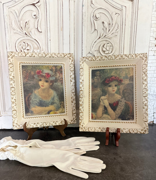 Pair of Framed Huldah Victorian Women Prints