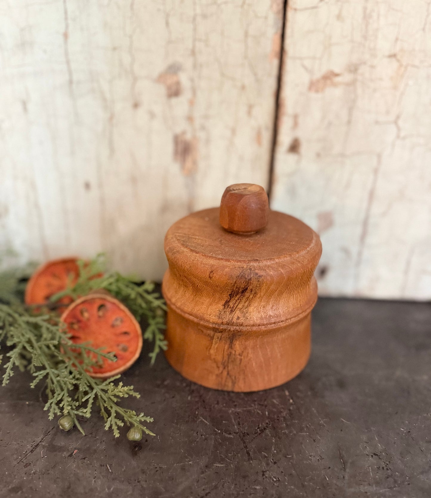 Antique Wooden Butter Mold • Hand-Carved Farmhouse Butter Press • Primitive Kitchen Tool • Rustic Country Decor