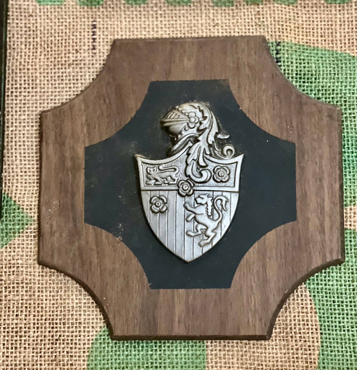 Wooden Wall Plaque with Pewter Crest-2