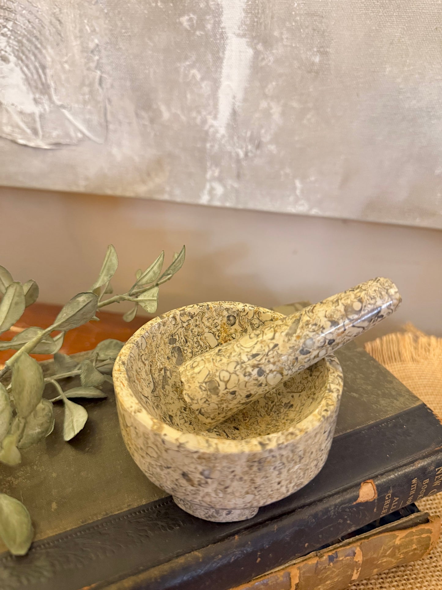 Fossil Stone Mortar & Pestle