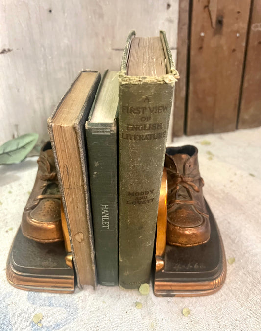 Copper Baby Shoe Bookends