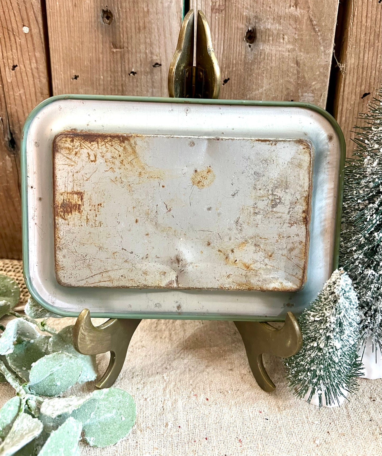 Small Vintage Tin Painted Tray