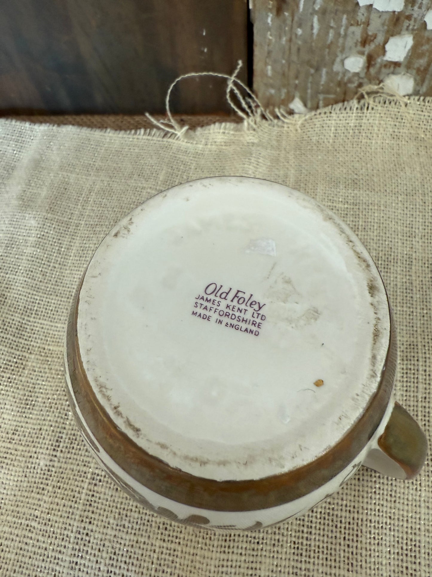 Old Foley Gold & White Lusterware Creamer