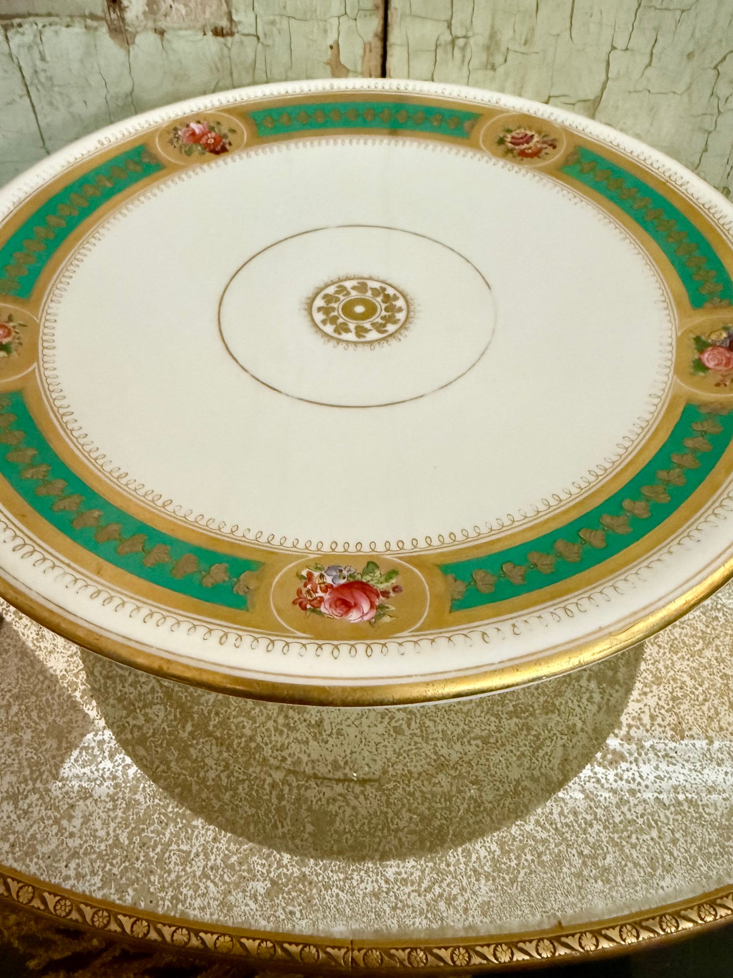 Antique Minton Pedestal Cake Stand – Hand-Painted English Porcelain