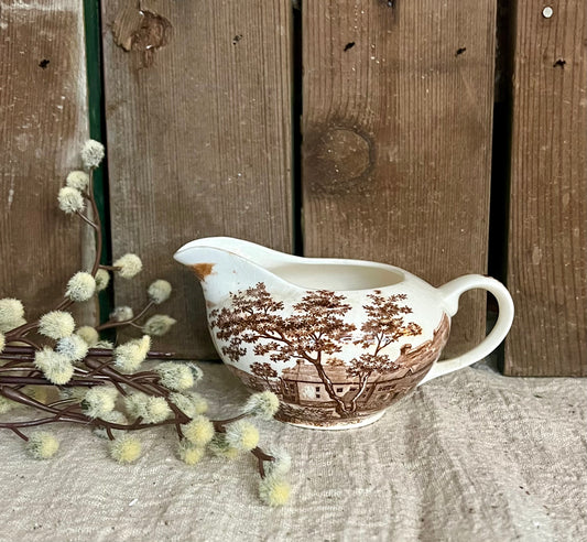 Brown Transferware Creamer