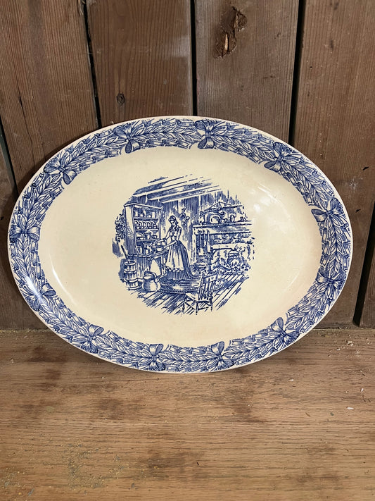 Blue Transferware Platter