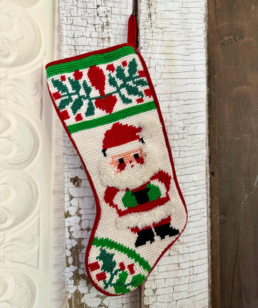 Wool Needlepoint Stocking