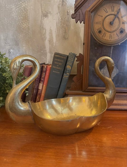 Brass Swan Planter