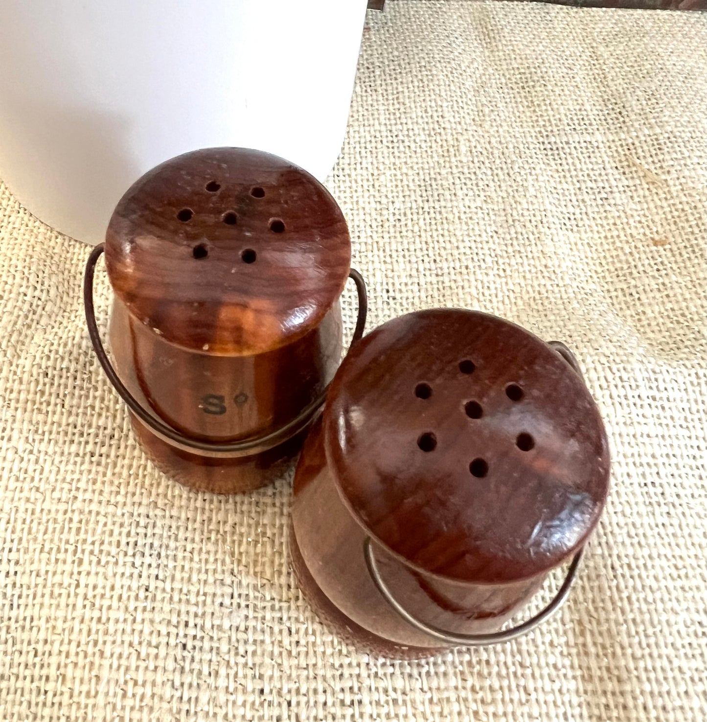 Vintage Wooden Salt & Pepper Shakers