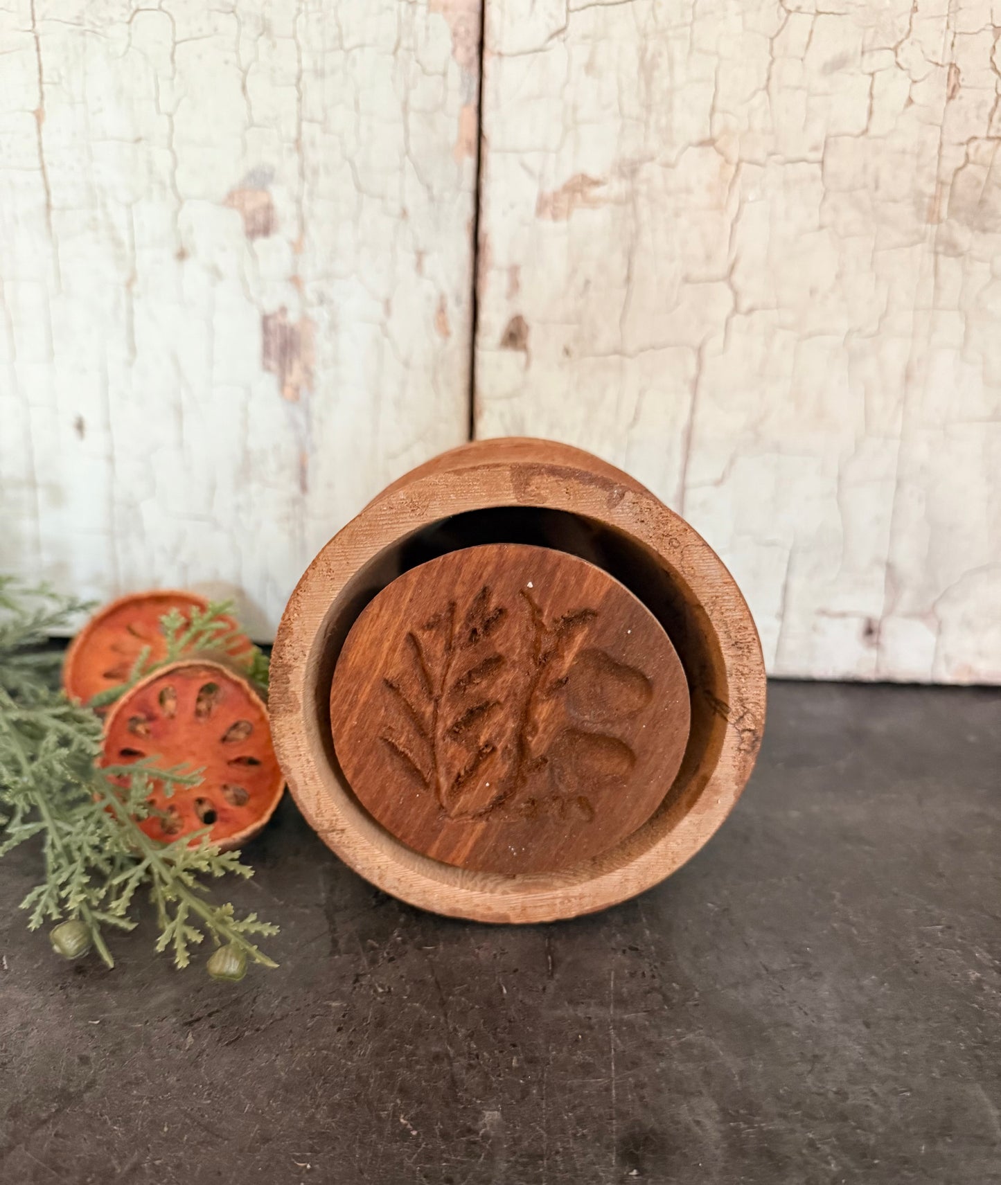 Antique Wooden Butter Mold • Hand-Carved Farmhouse Butter Press • Primitive Kitchen Tool • Rustic Country Decor