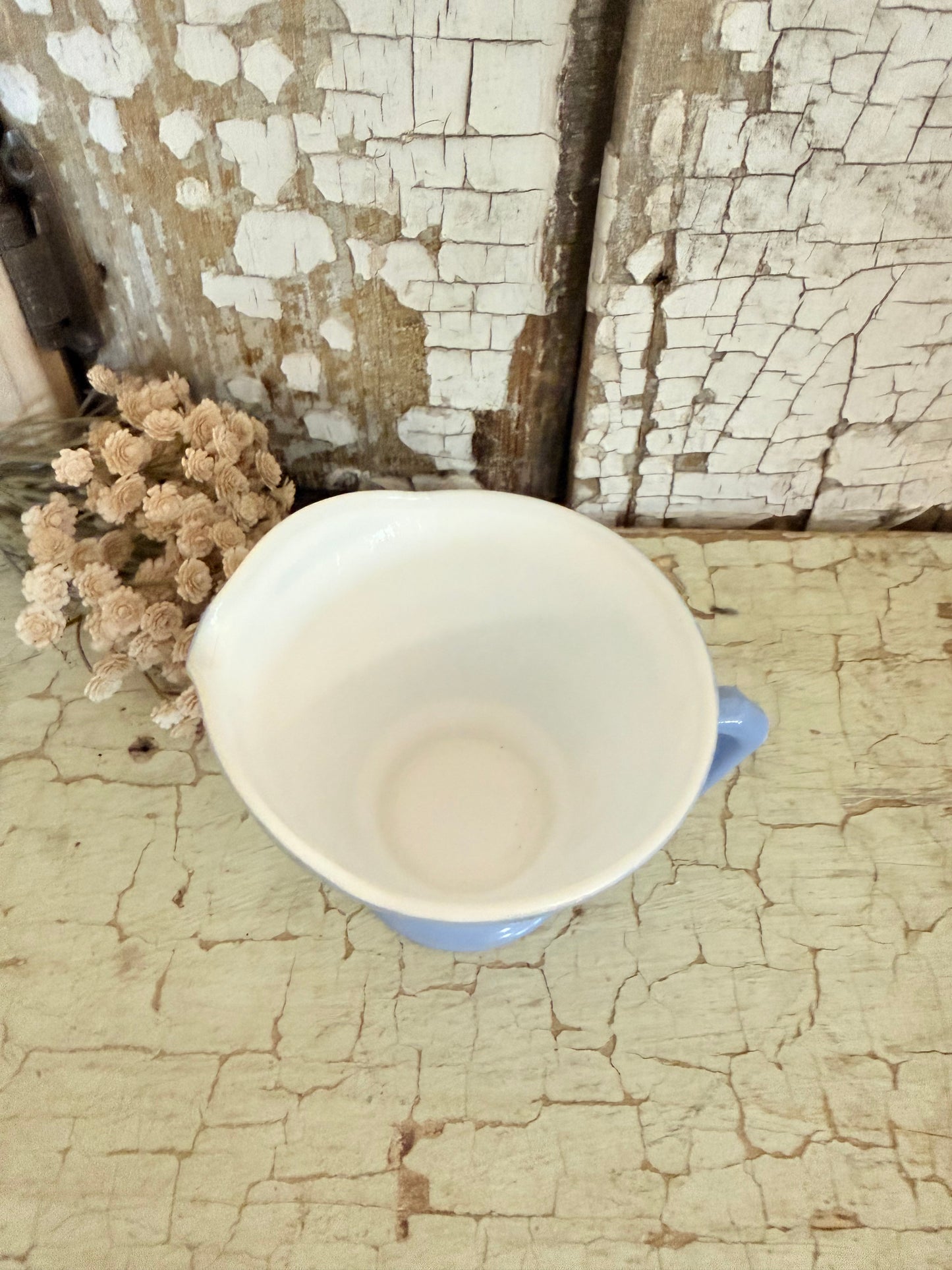 Blue Milk Glass Beehive Creamer