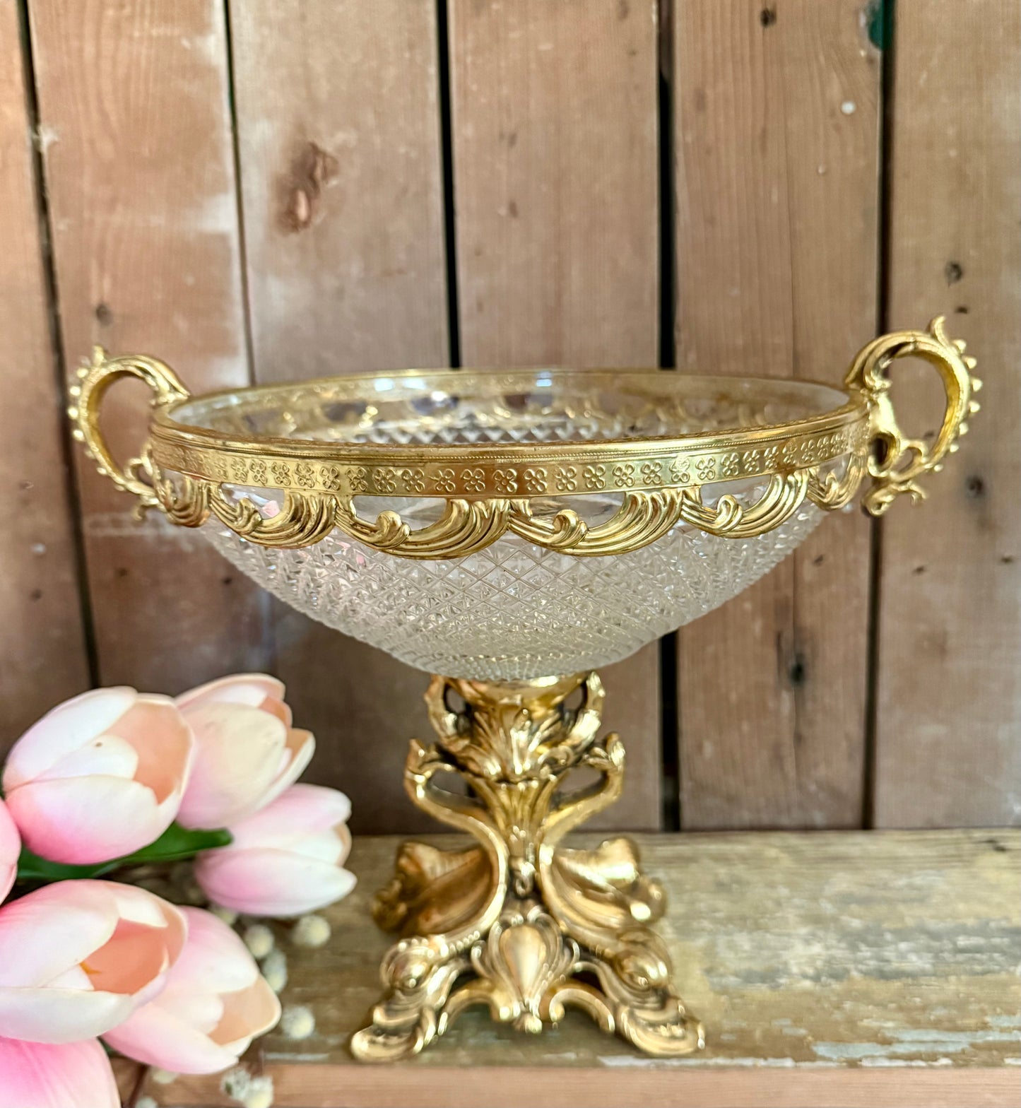 Gold & Cut Glass Compote