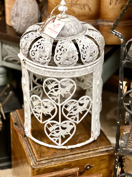 White Metal Birdcage Cloche