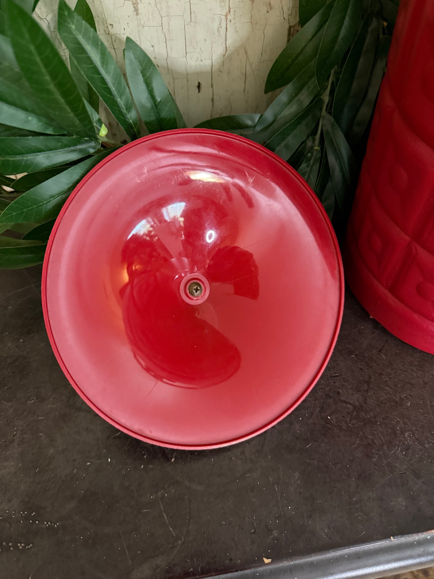 Vintage Red Lustro Ware Ice Bucket • Mid-Century Modern Barware