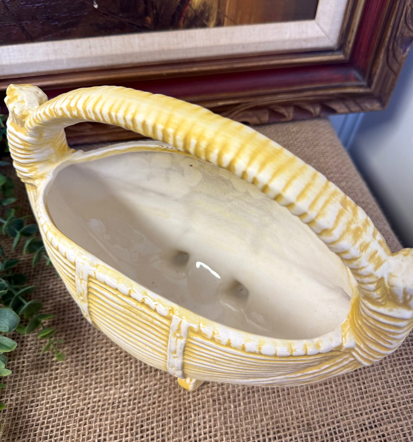 McCoy Yellow Basket Planter