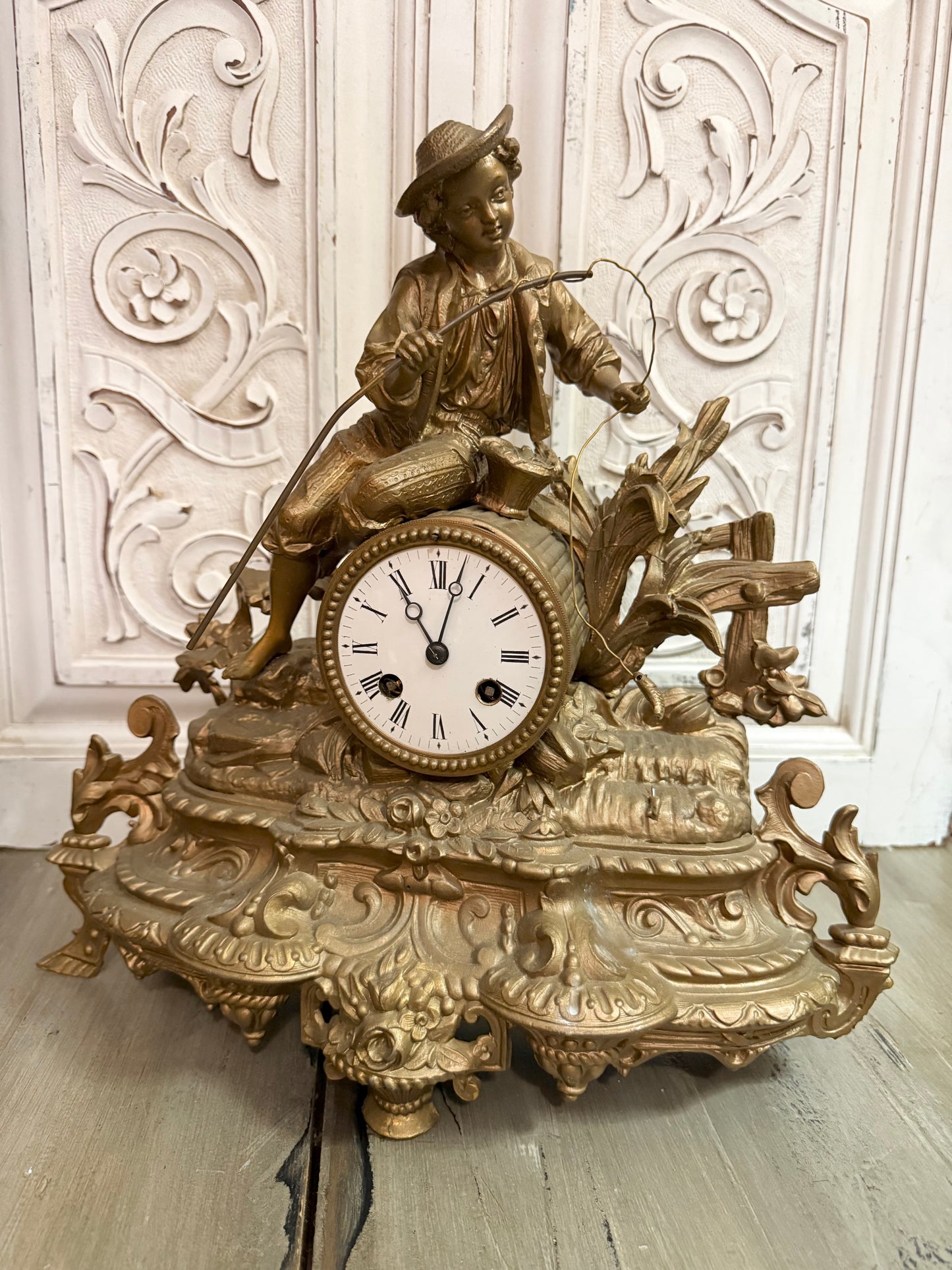 Antique Figural Mantle Clock