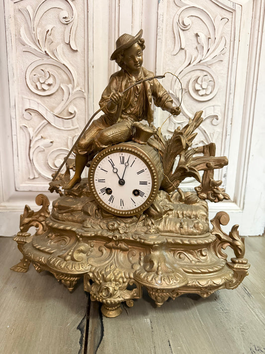 Antique Figural Mantle Clock