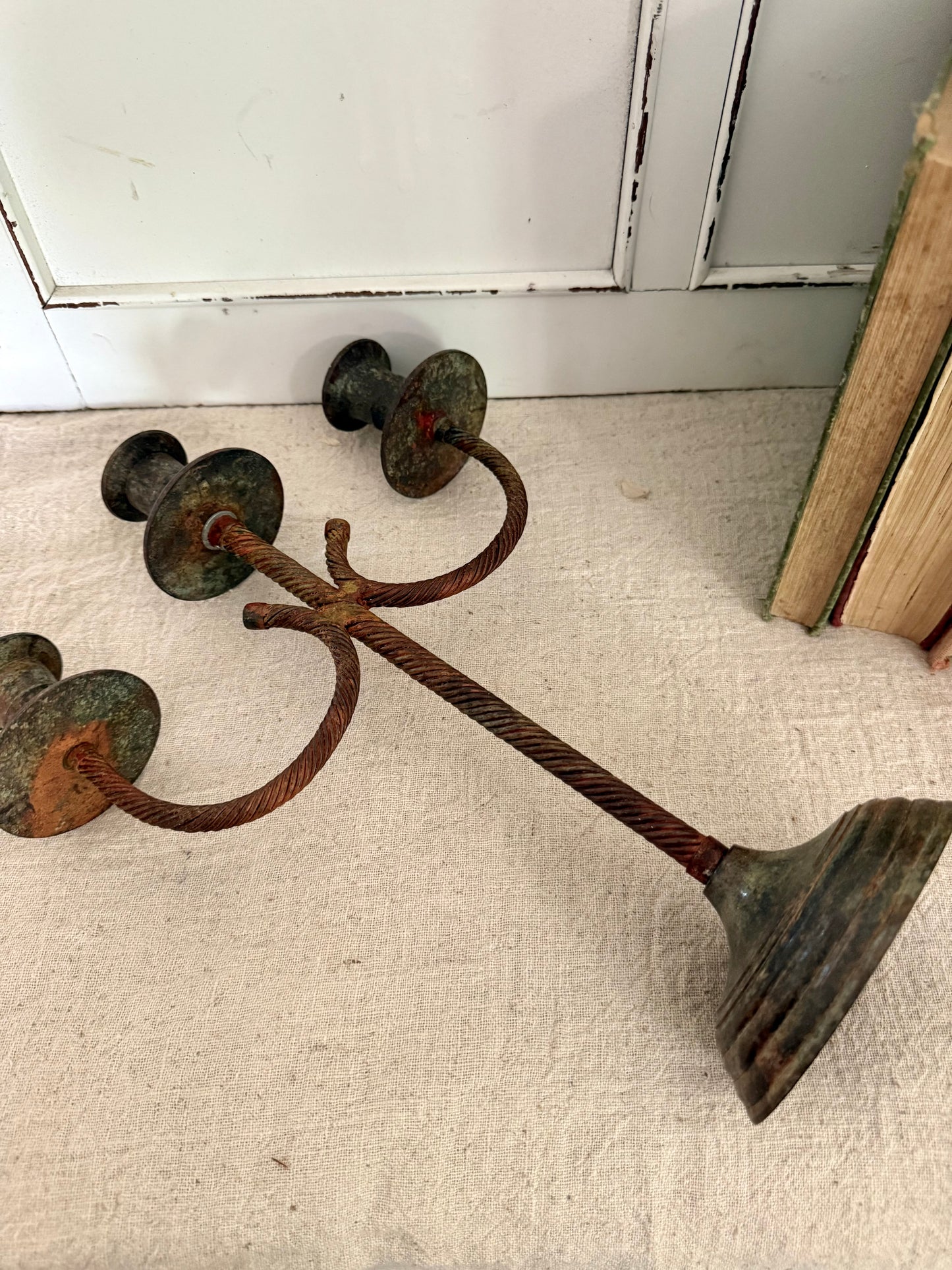 Rusty Metal Candelabra