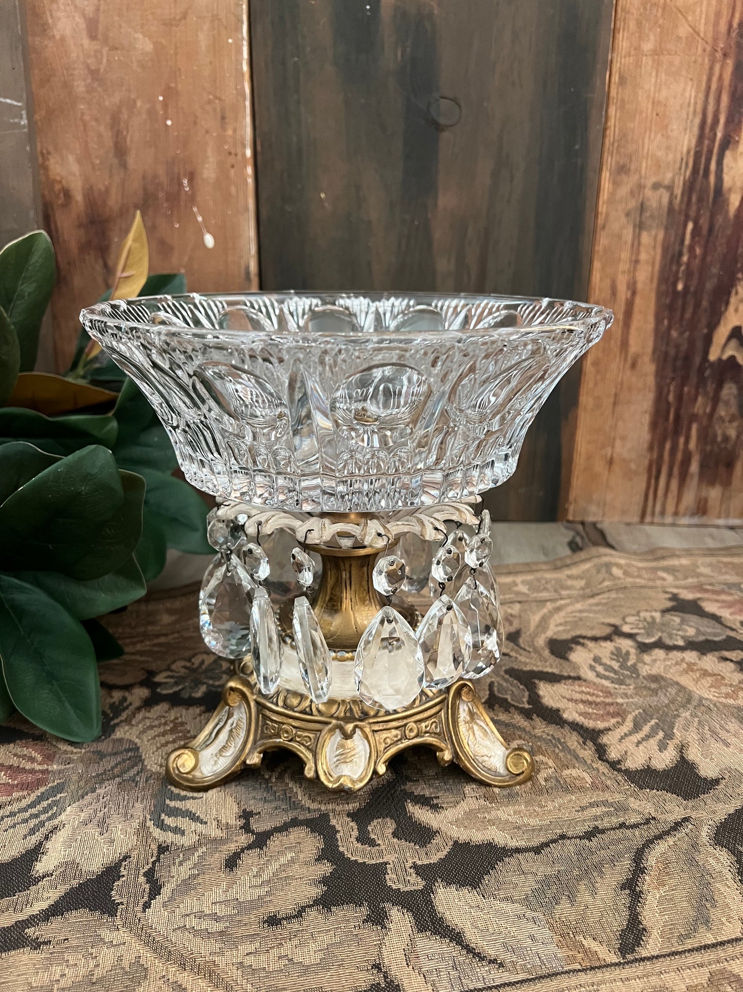 Italian Glass & Gold Compote