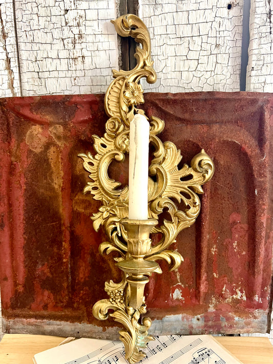 Ornate Gold Candle Sconce