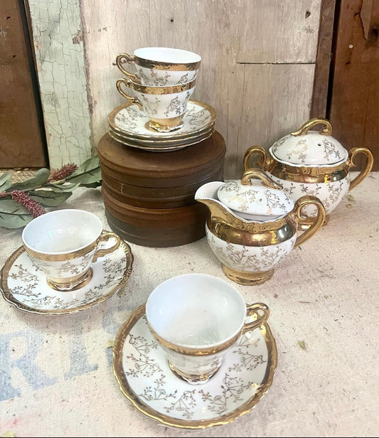 White & Gold Tea Set