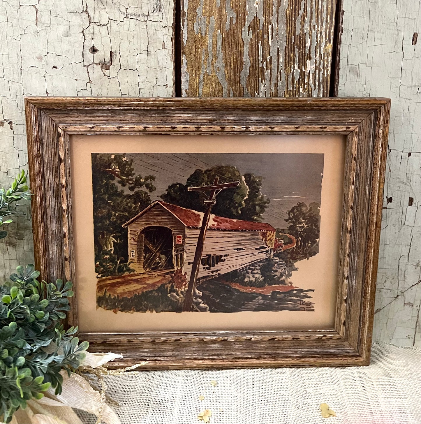 Framed Covered Bridge Print