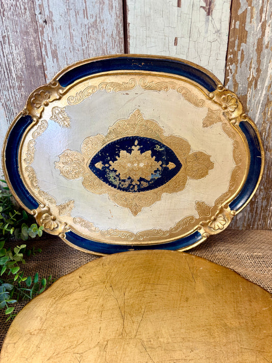 Navy & Blue Florentine Tray