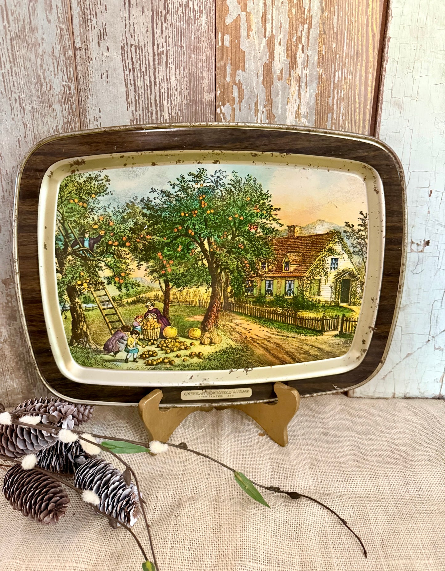 Currier & Ives American Homestead Autumn Tray