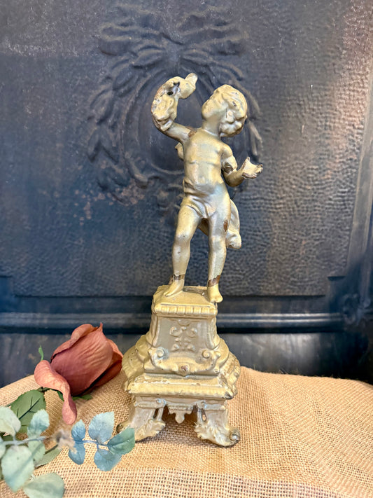 Cast Metal Cherub Statue