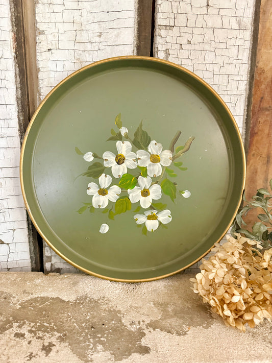 Nashco Hand Painted Dogwood Tray