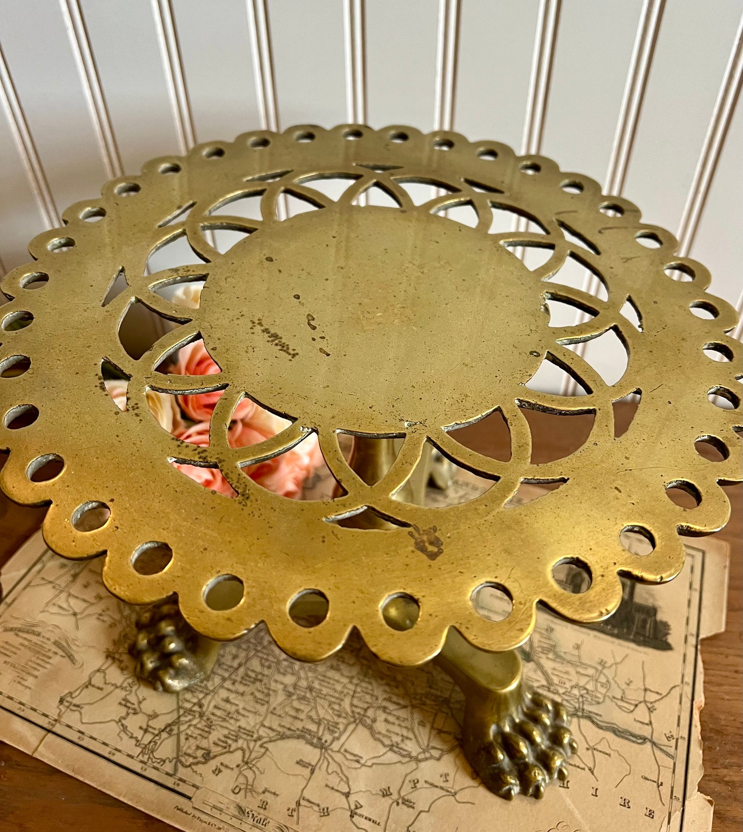 Antique Brass Cake Stand