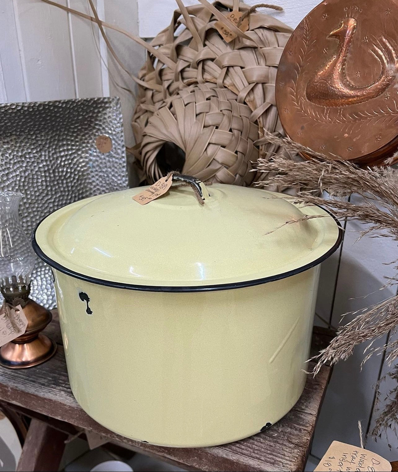 Yellow Enamelware Canning Pot