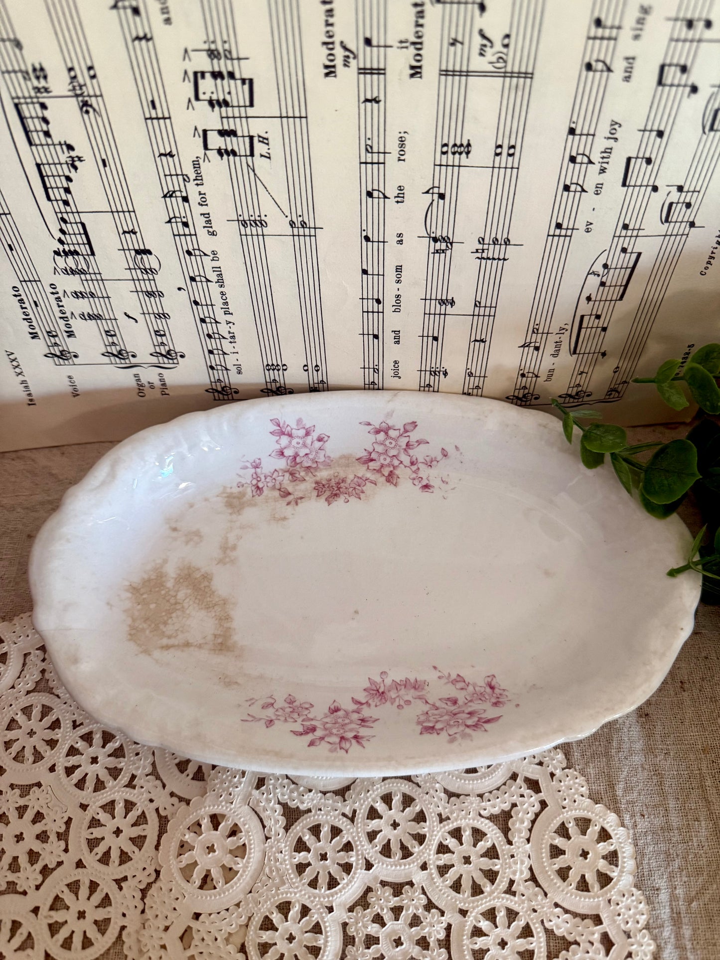 Ironstone Rose Gravy Boat