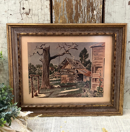 Framed Log Cabin Print