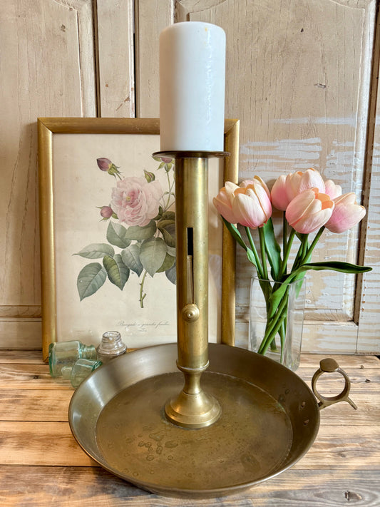 Large Brass Push-Up Chamberstick
