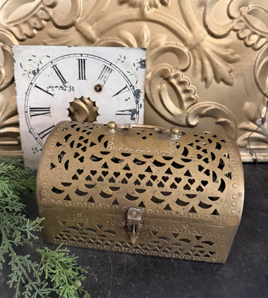 Large Brass Cricket Box