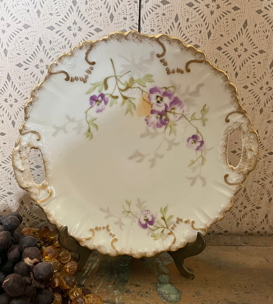 French Limoges Pansy Plate