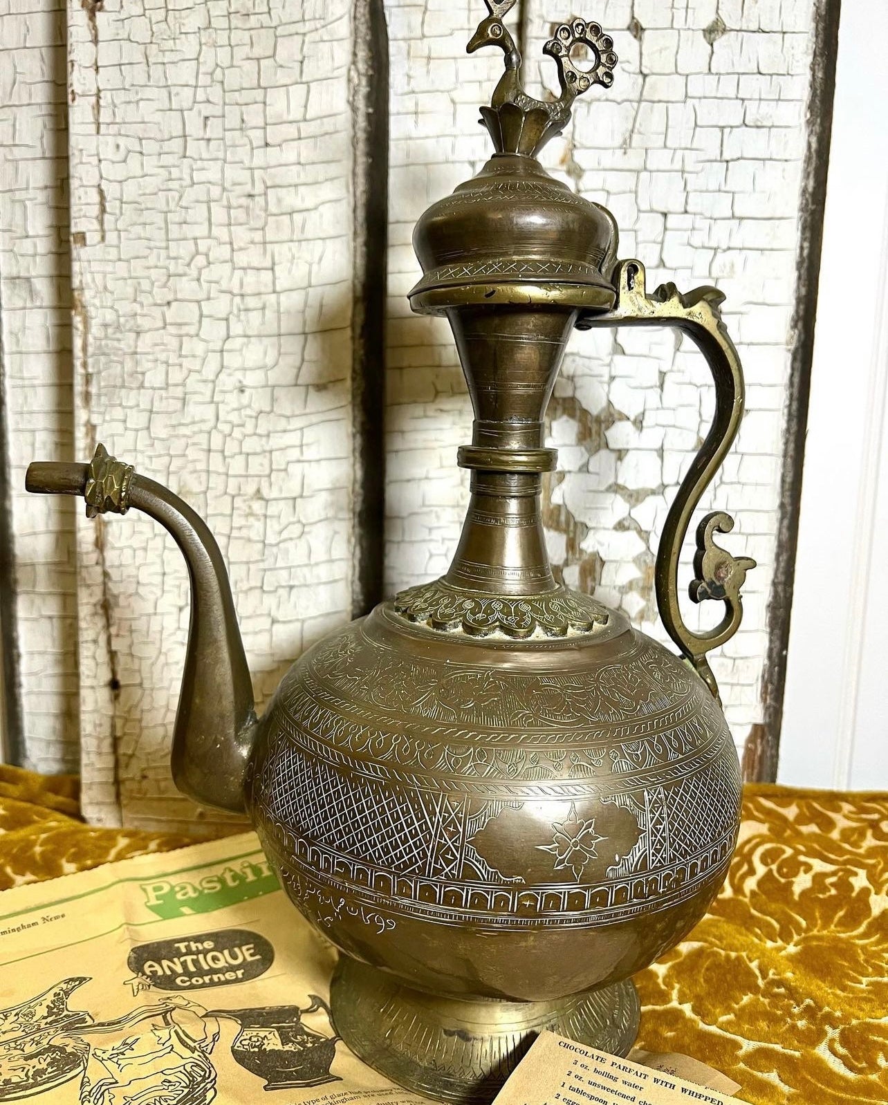 Etched Brass Teapot