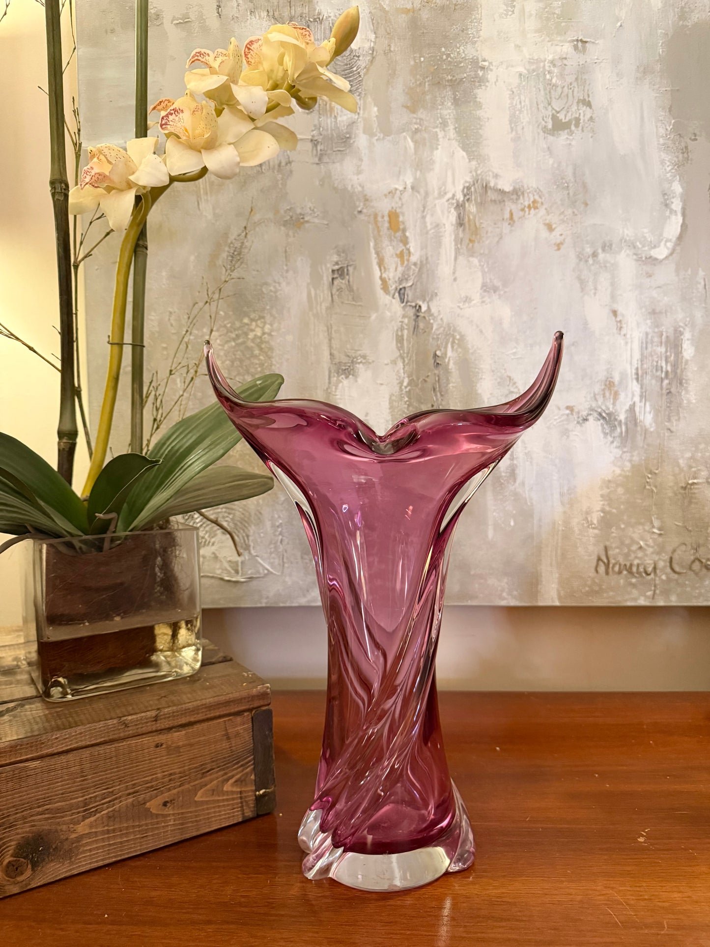 Murano Style Art Glass Vase
