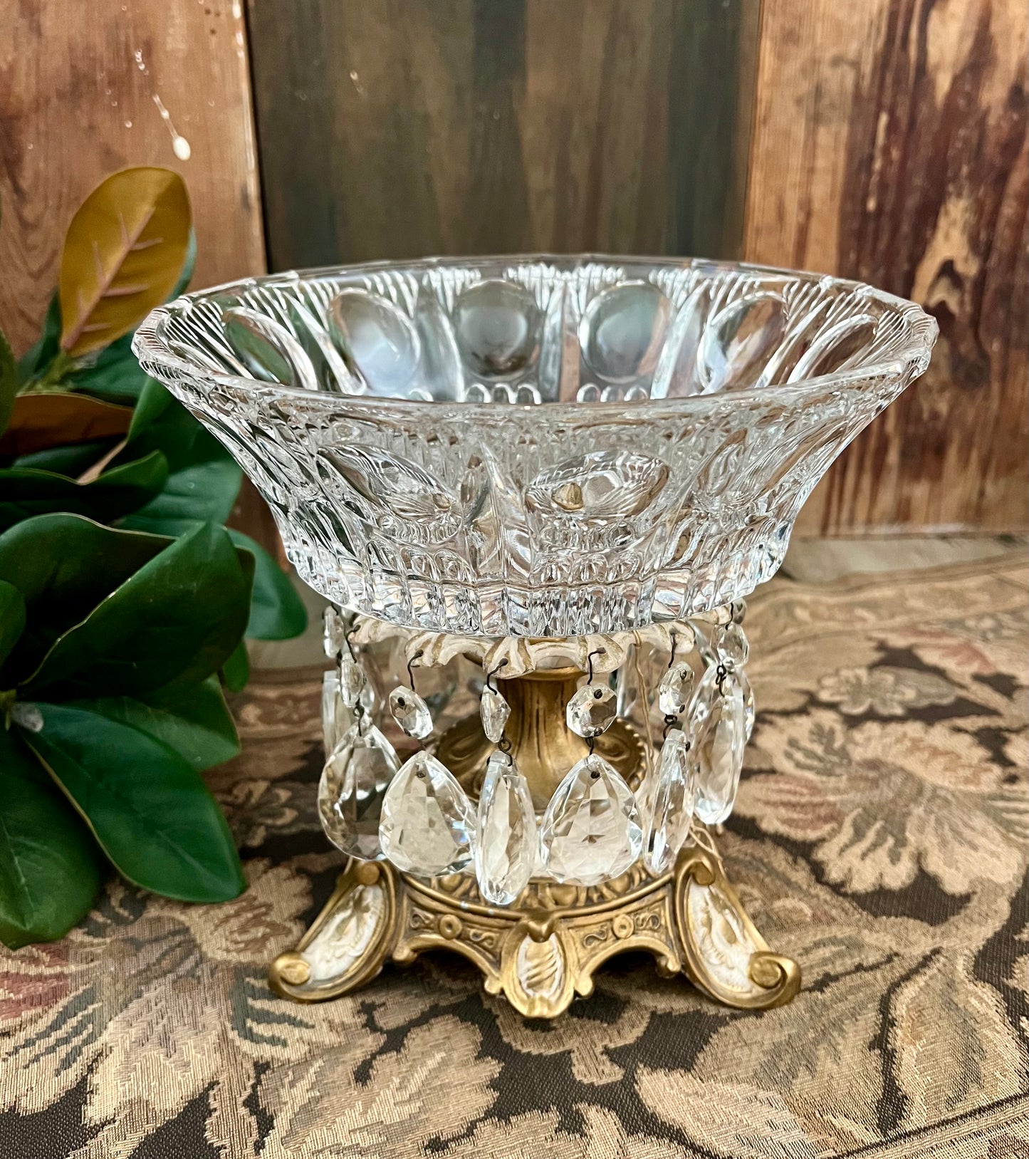 Italian Glass & Gold Compote