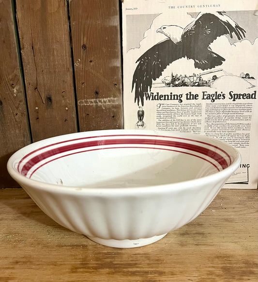 Large Red Stripe Bowl