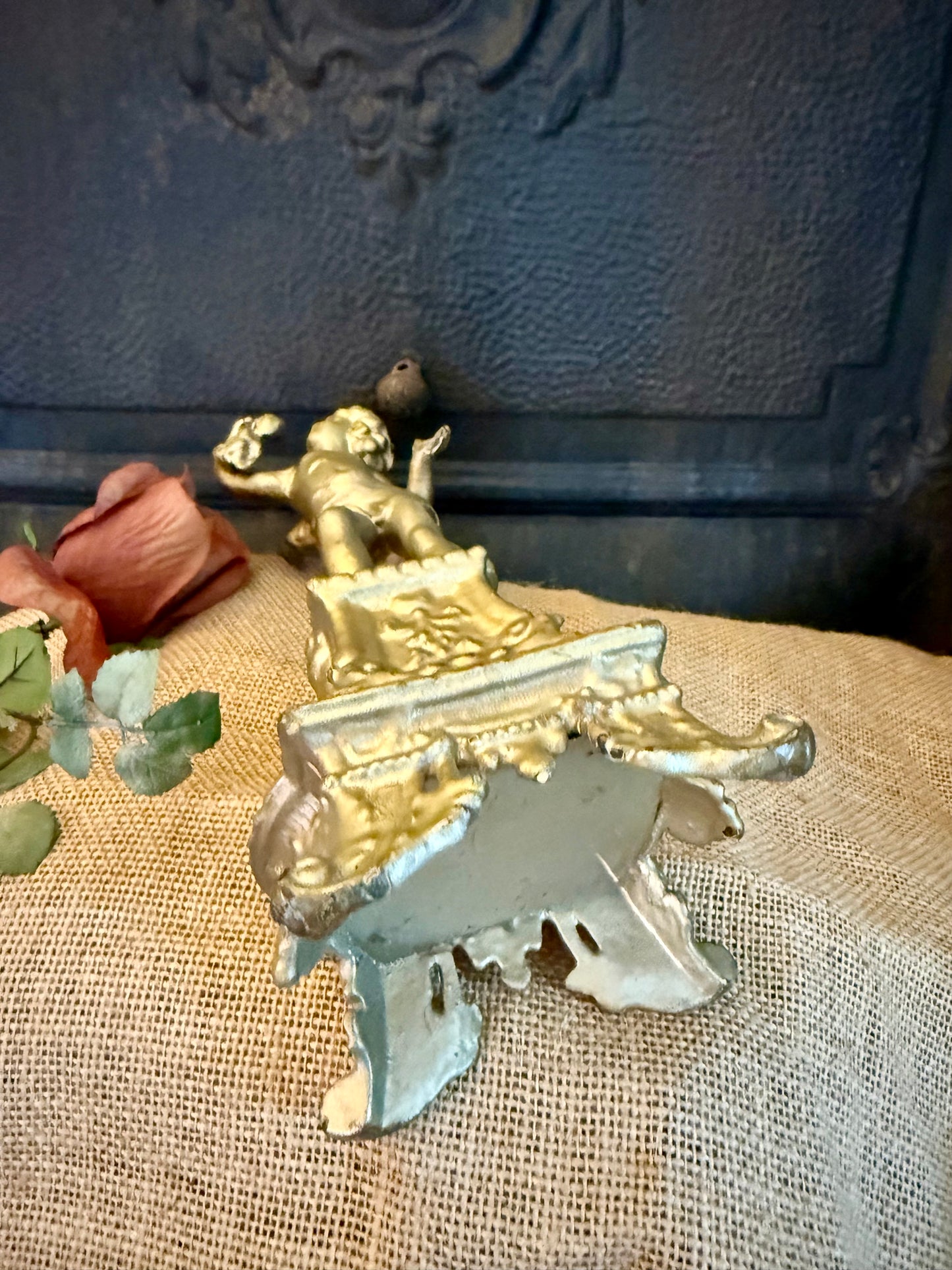 Cast Metal Cherub Statue