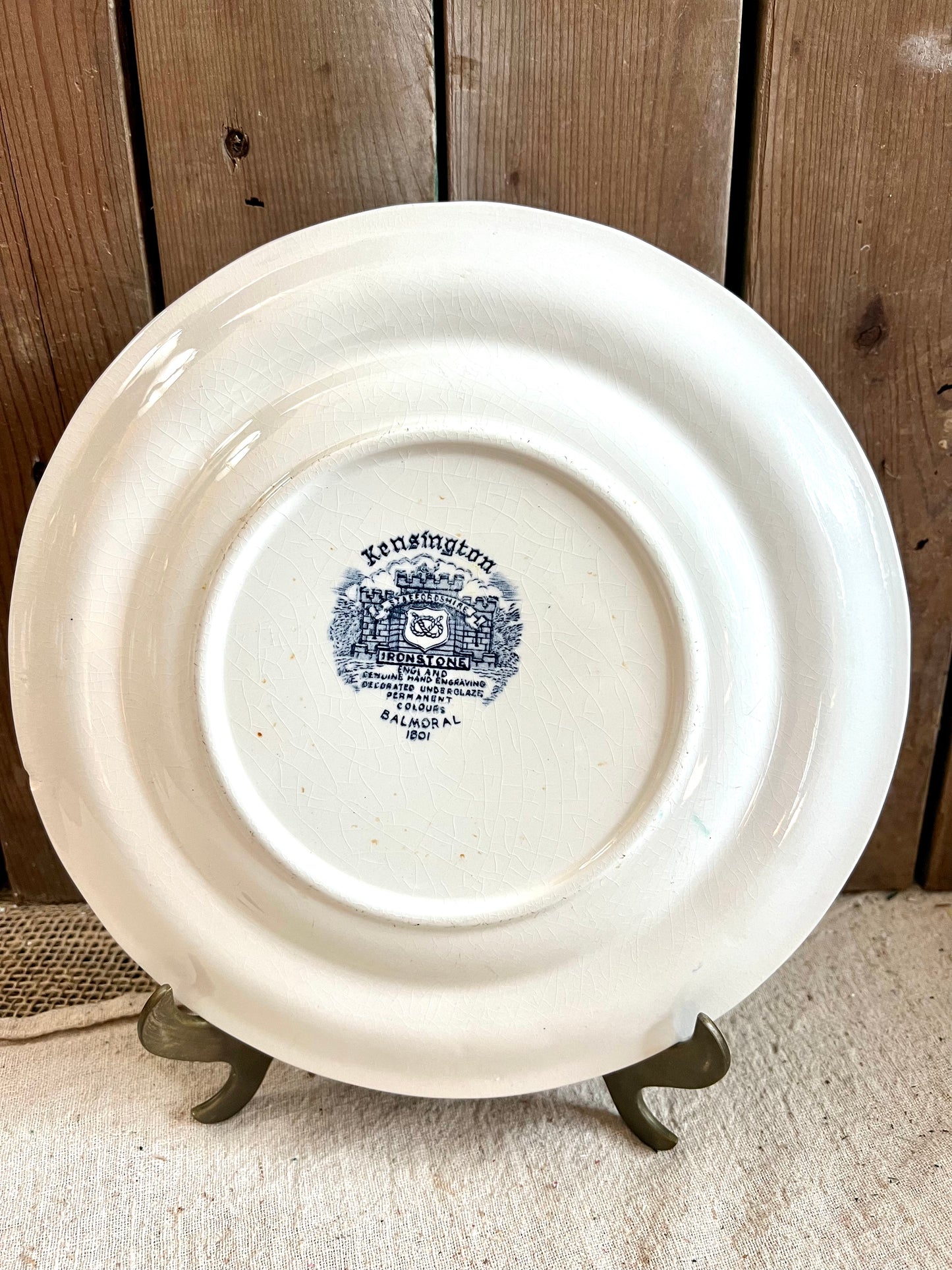 Kensington Ironstone Blue Transferware Dinner Plate