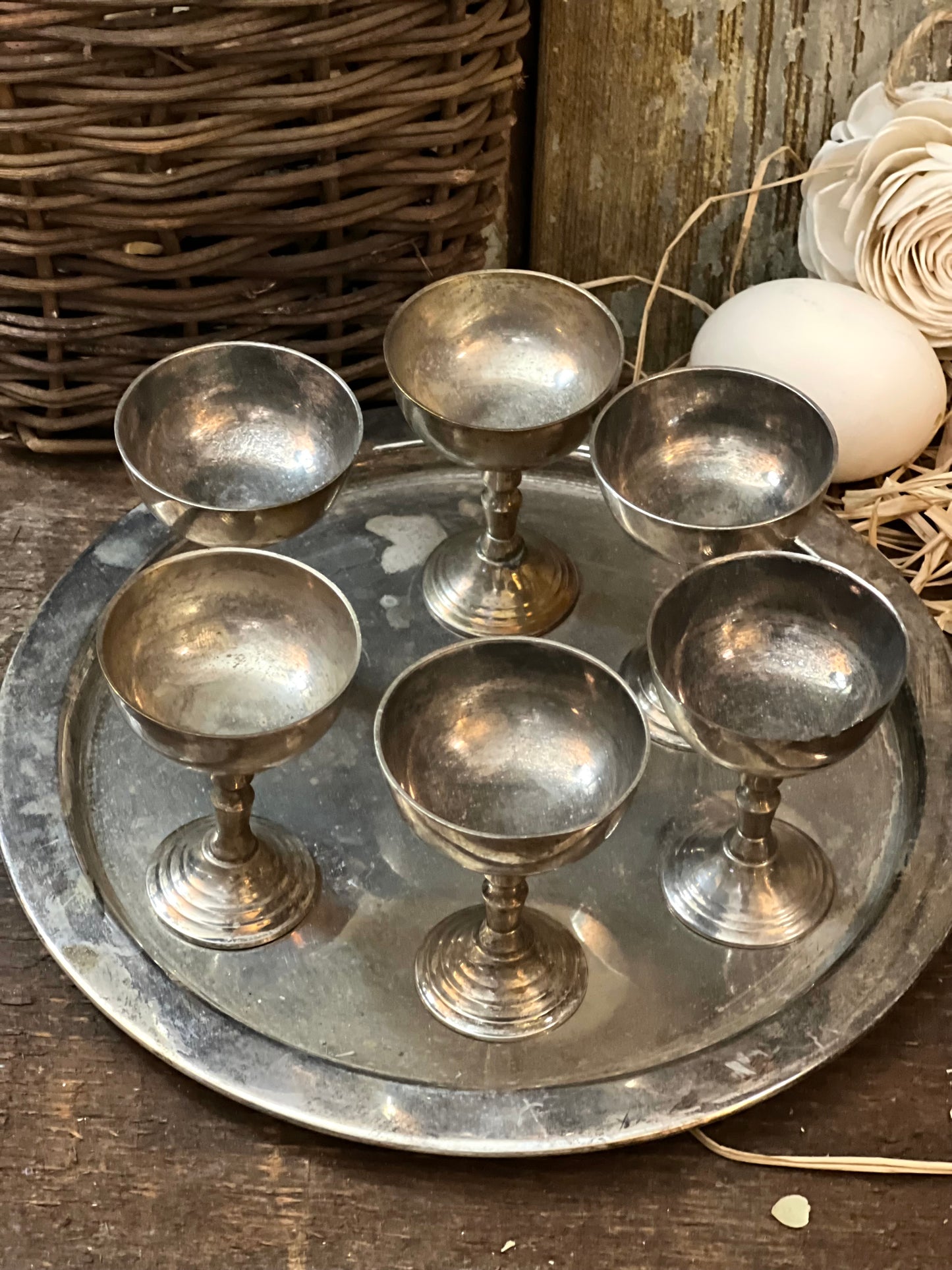 Silver Cordial Set with Tray